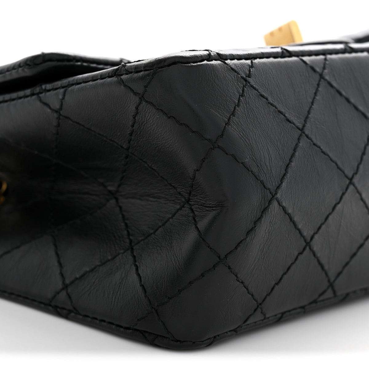 Aged Calfskin Quilted 2.55 Reissue Mini Flap Black