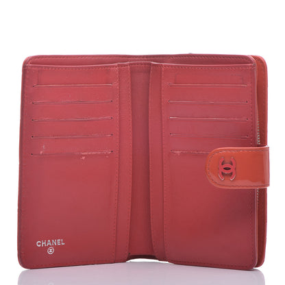 Chanel Patent Quilted Zip Pocket Wallet Coral 5 of 21