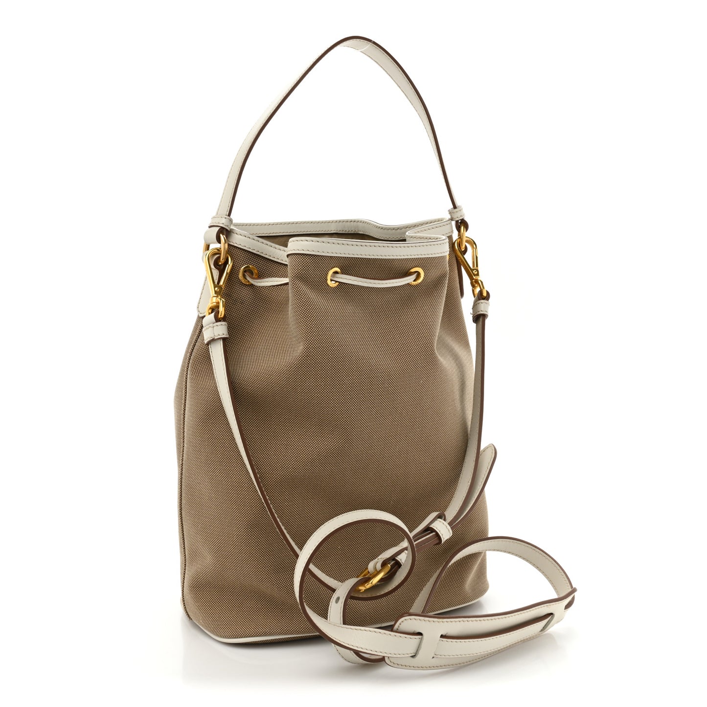 Raffia Canvas Striped Mini Bucket Bag Red White Corda Talco