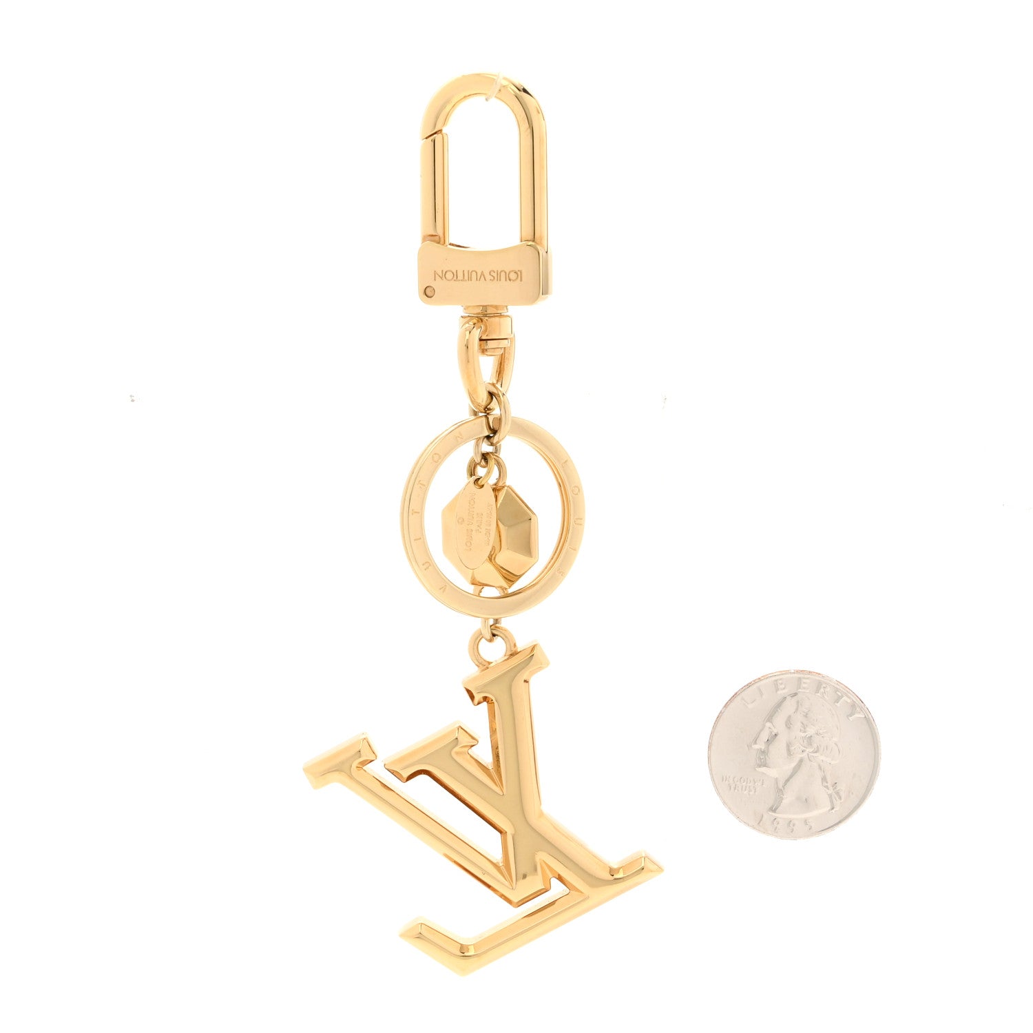 Louis Vuitton LV Facettes Bag Charm Key Holder Gold 2 of 3