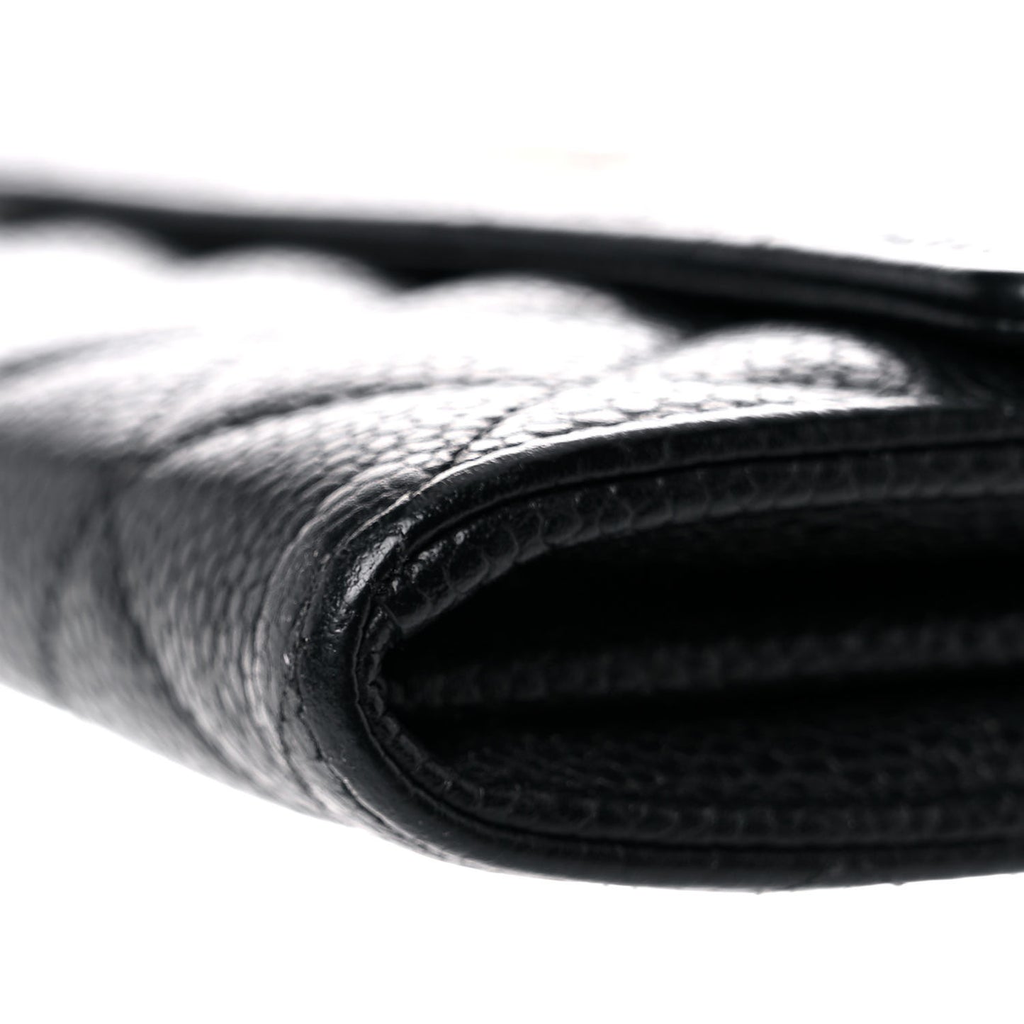 Caviar Quilted Large Gusset Flap Wallet Black