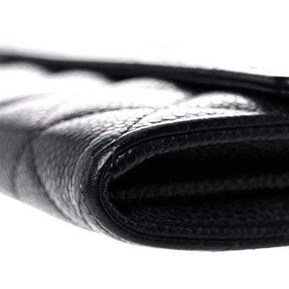 Chanel Caviar Quilted Large Gusset Flap Wallet Black 10 of 15