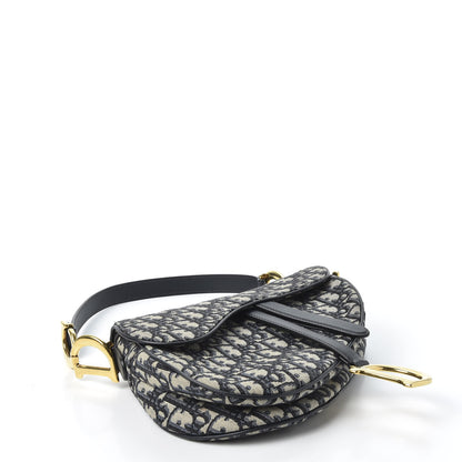 Christian Dior Oblique Saddle Bag Blue 3 of 9