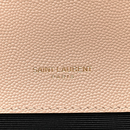 Saint Laurent Grain De Poudre Textured Mixed Matelasse Triquilt Small Monogram Satchel Dark Beige 6 of 10