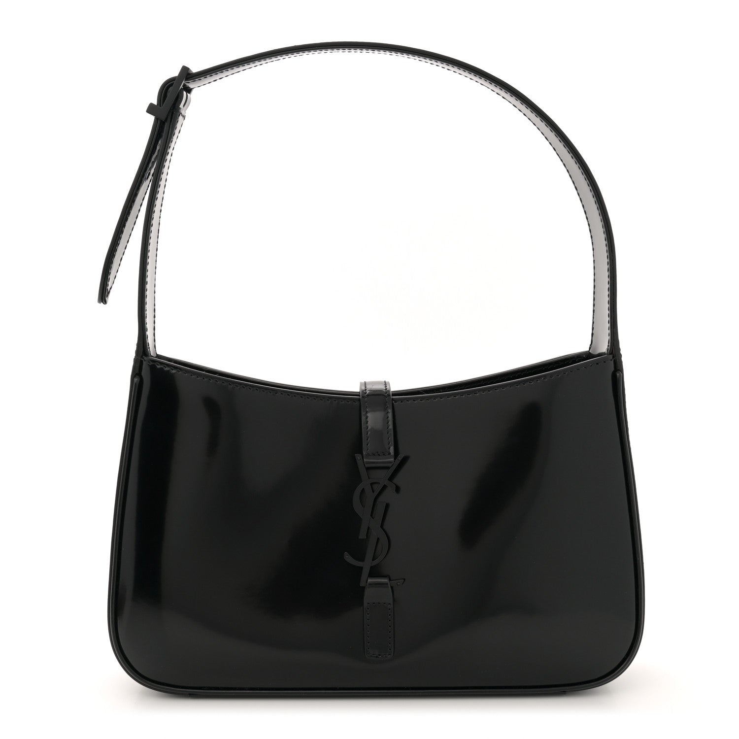 Saint Laurent Patent Calfskin Monochrome Le 5 A 7 Hobo Black 1 of 11