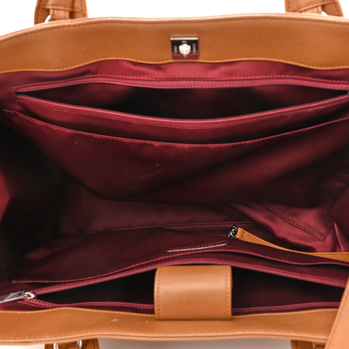 Caviar Medium Cerf Executive Shopper Tote Dark Beige