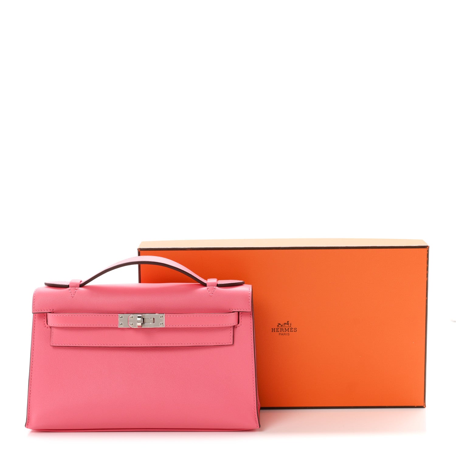 Hermes Swift Kelly Pochette Clutch Rose Azalee 10 of 10
