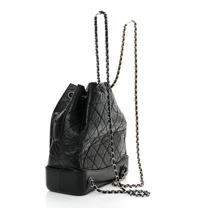 Chanel Aged Calfskin Quilted Gabrielle Backpack Black 3 of 10
