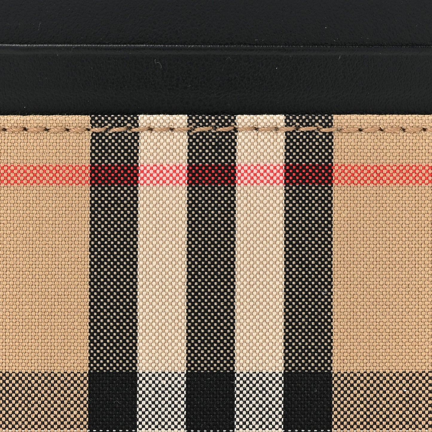 Smooth Calfskin Vintage Check Sandon Card Case Black