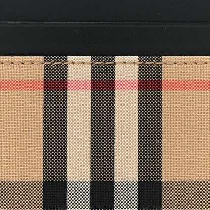 Burberry Smooth Calfskin Vintage Check Sandon Card Case Black 7 of 7