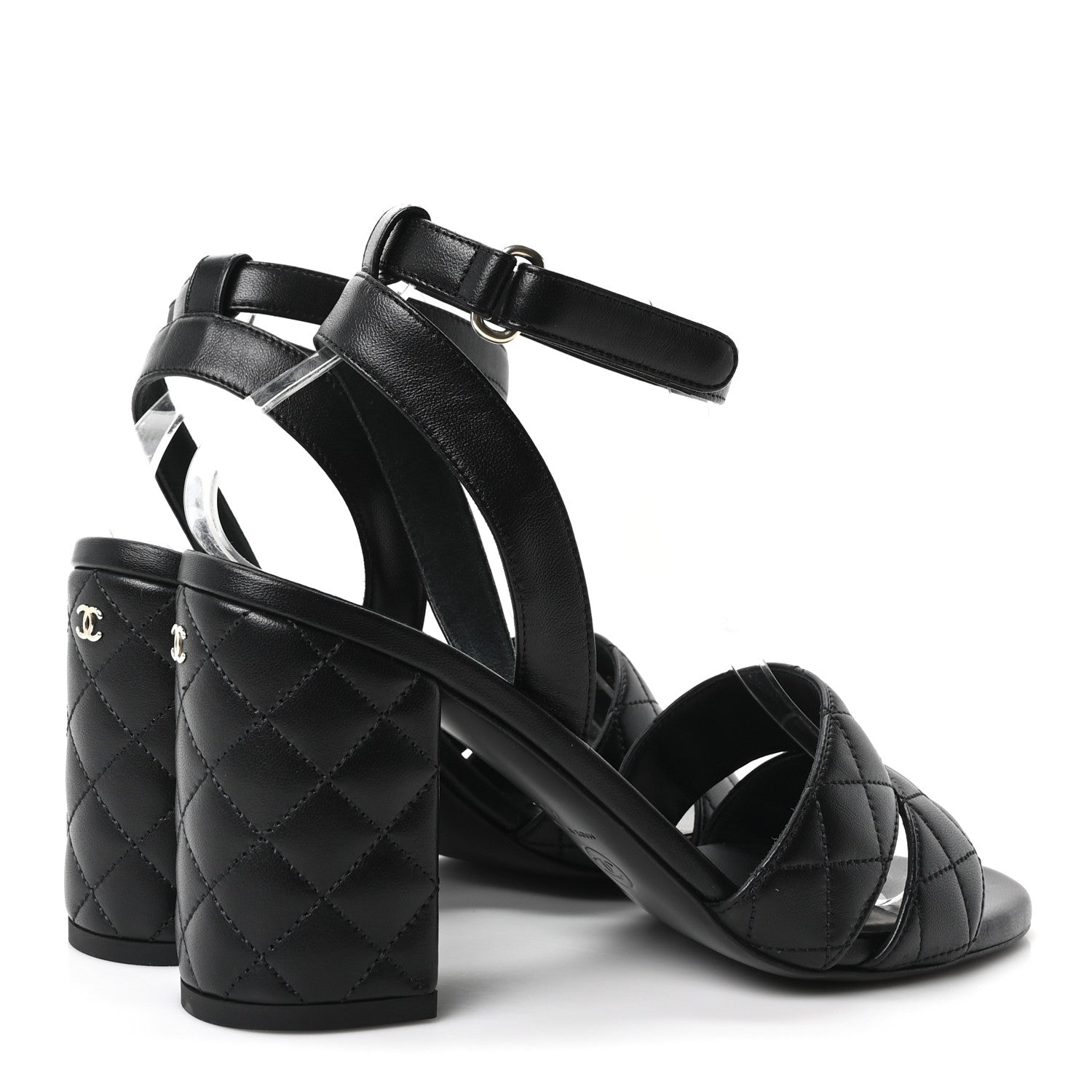 Chanel Lambskin Quilted Sandals 40 Black 5 of 10