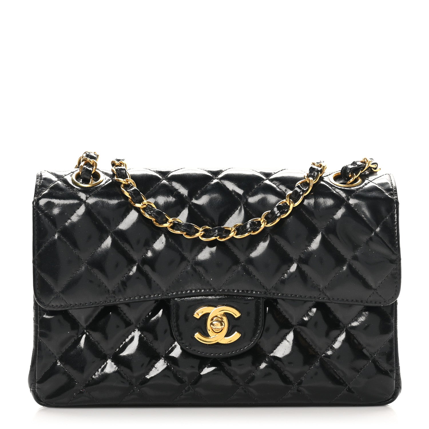 Chanel Patent Quilted Small Double Sided Flap Black 1 of 12