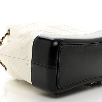 Chanel Aged Calfskin Quilted Small Gabrielle Backpack Black White 9 of 10