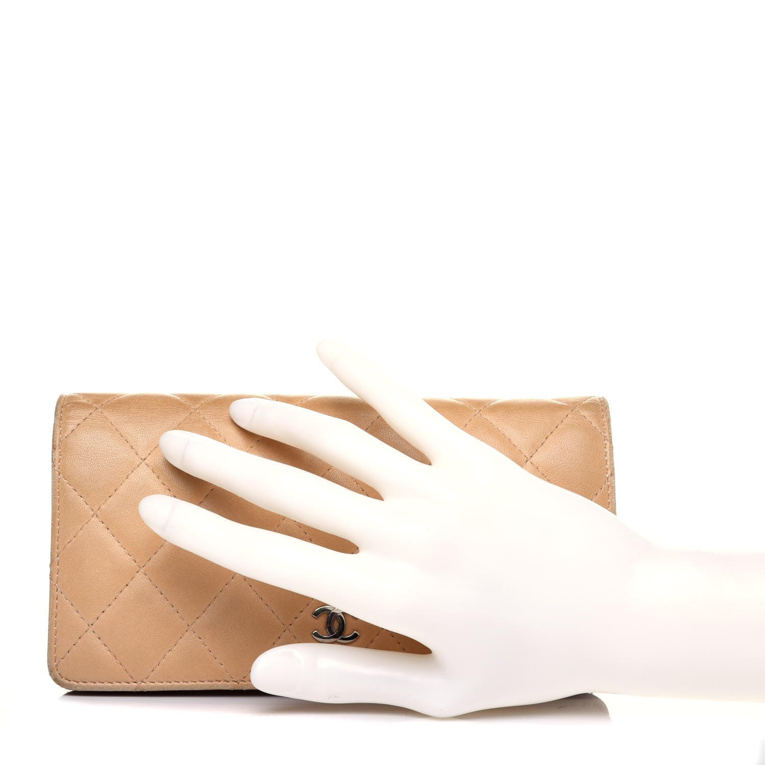 Chanel Lambskin Quilted Yen Wallet Beige 2 of 23