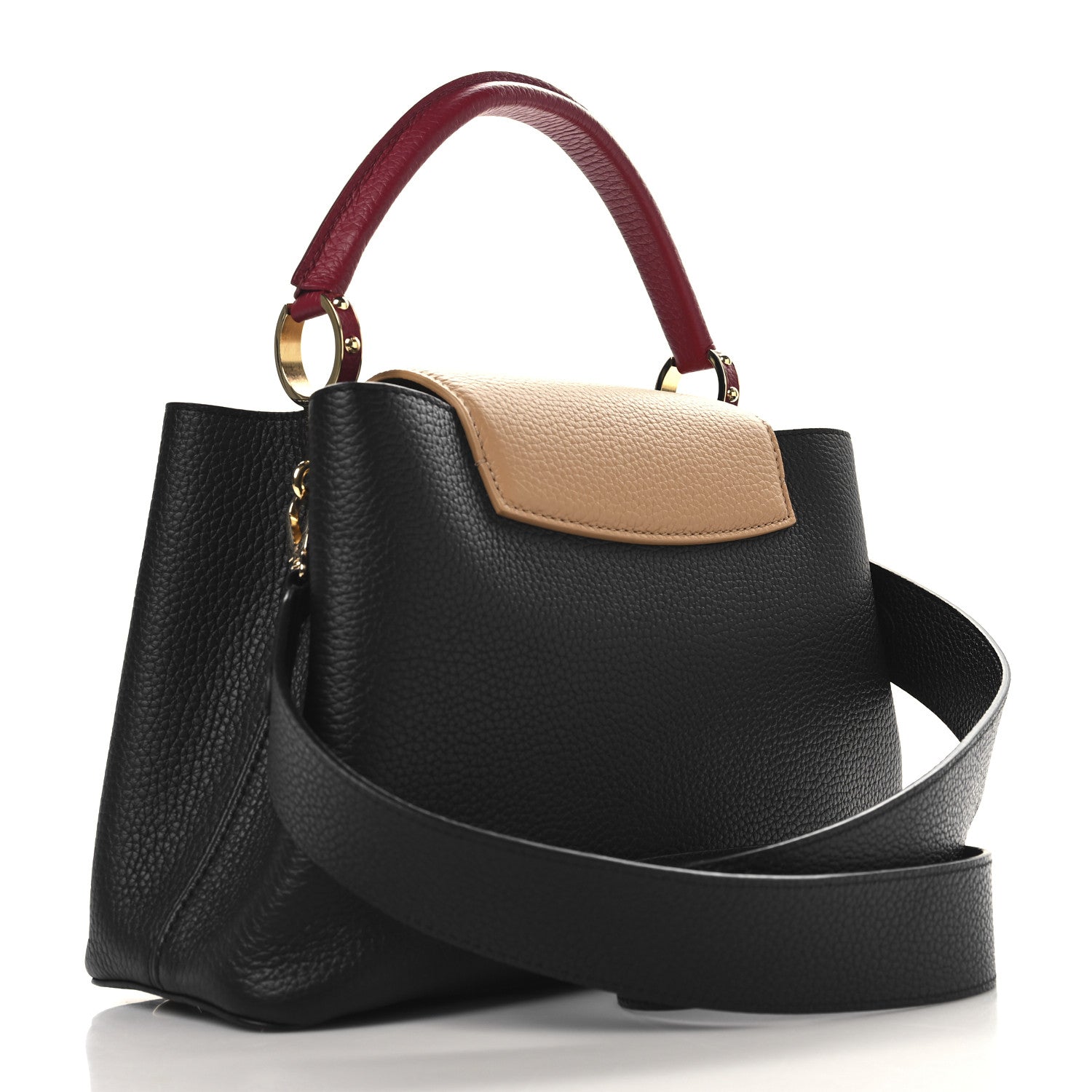 Louis Vuitton Taurillon Capucines MM Black Arizona Beige Ruby Red 3 of 9