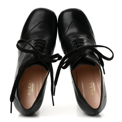 Gucci Malaga Kid Otis Lace Up Platform Pumps 36.5 Black 2 of 11