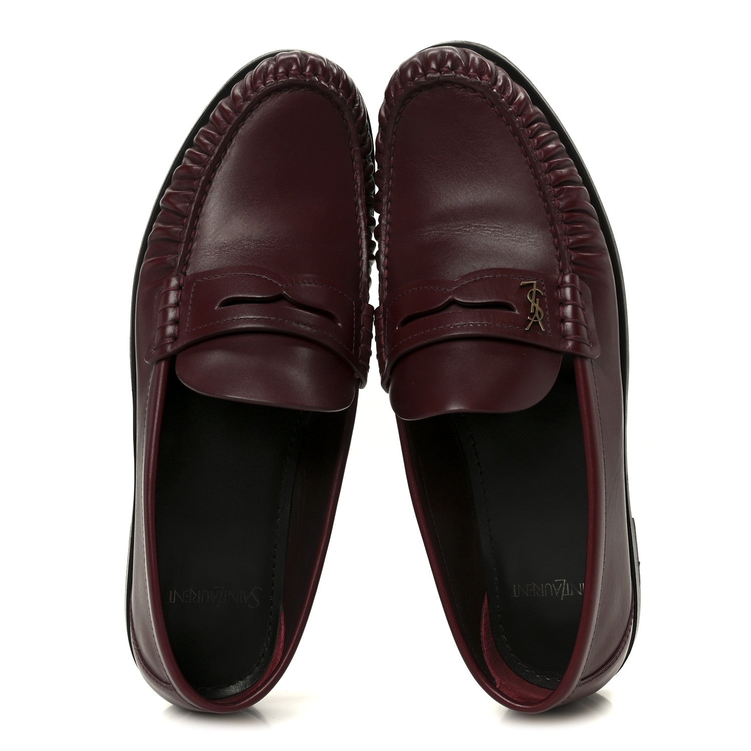 Saint Laurent Vitellino Lux Laurent 05 Mocassins 39.5 Vendome Red 2 of 10