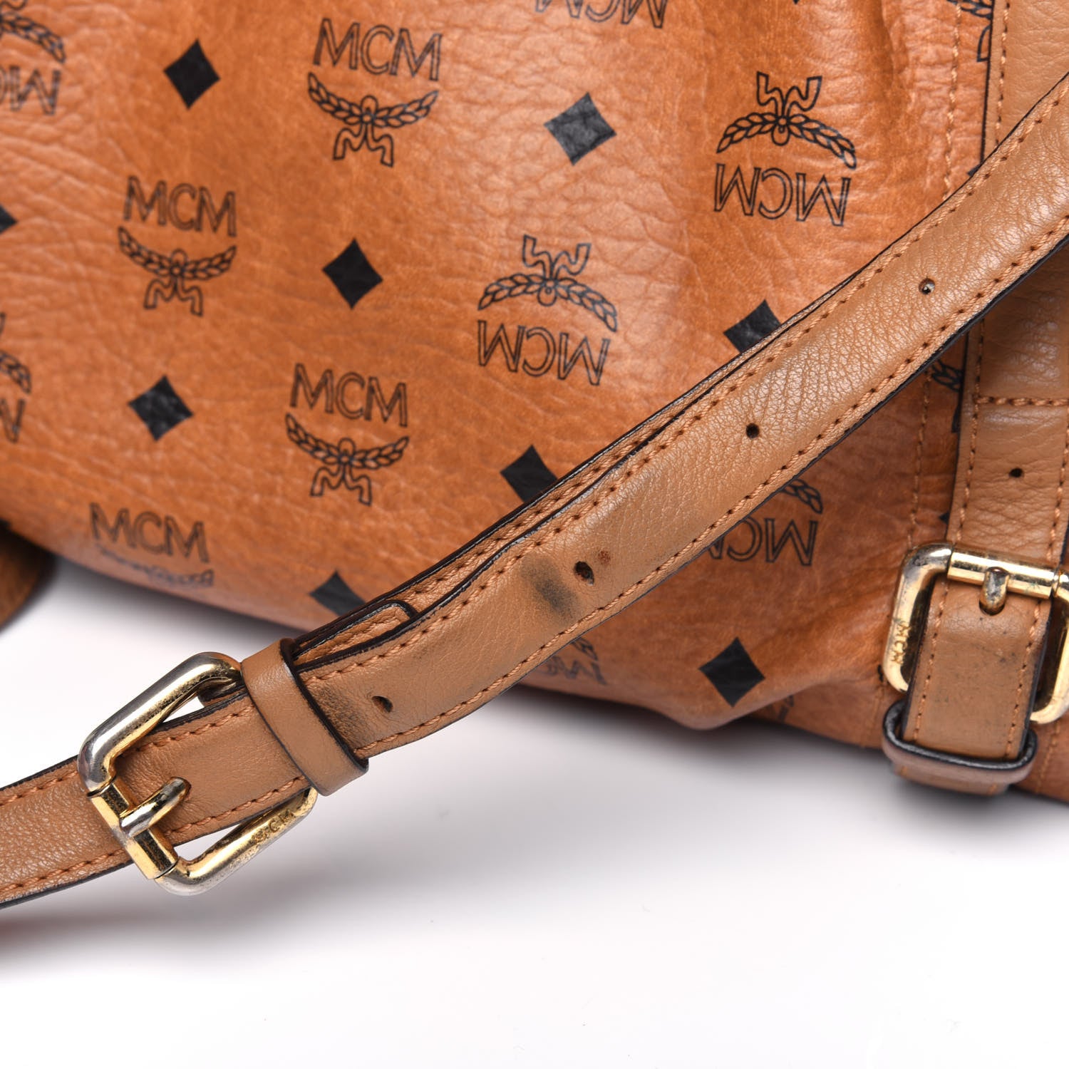 MCM Visetos Medium Essentials Shopper Tote Cognac 26 of 26