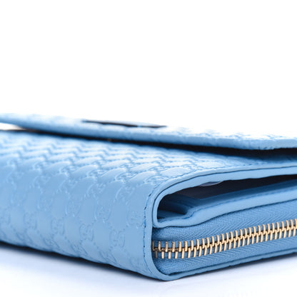 Gucci Soft Microguccissima Continental Zip Wallet Mineral Blue 12 of 14