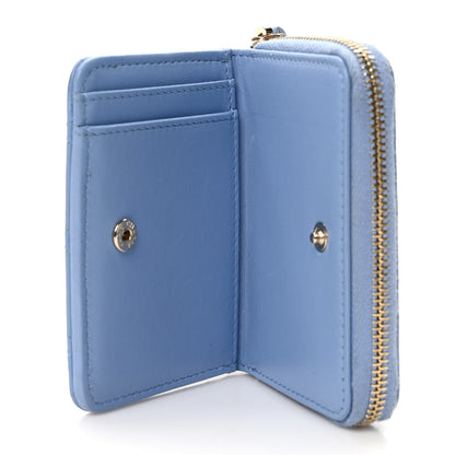 Chanel Lambskin Quilted Compact Zipped Wallet Light Blue 6 of 8