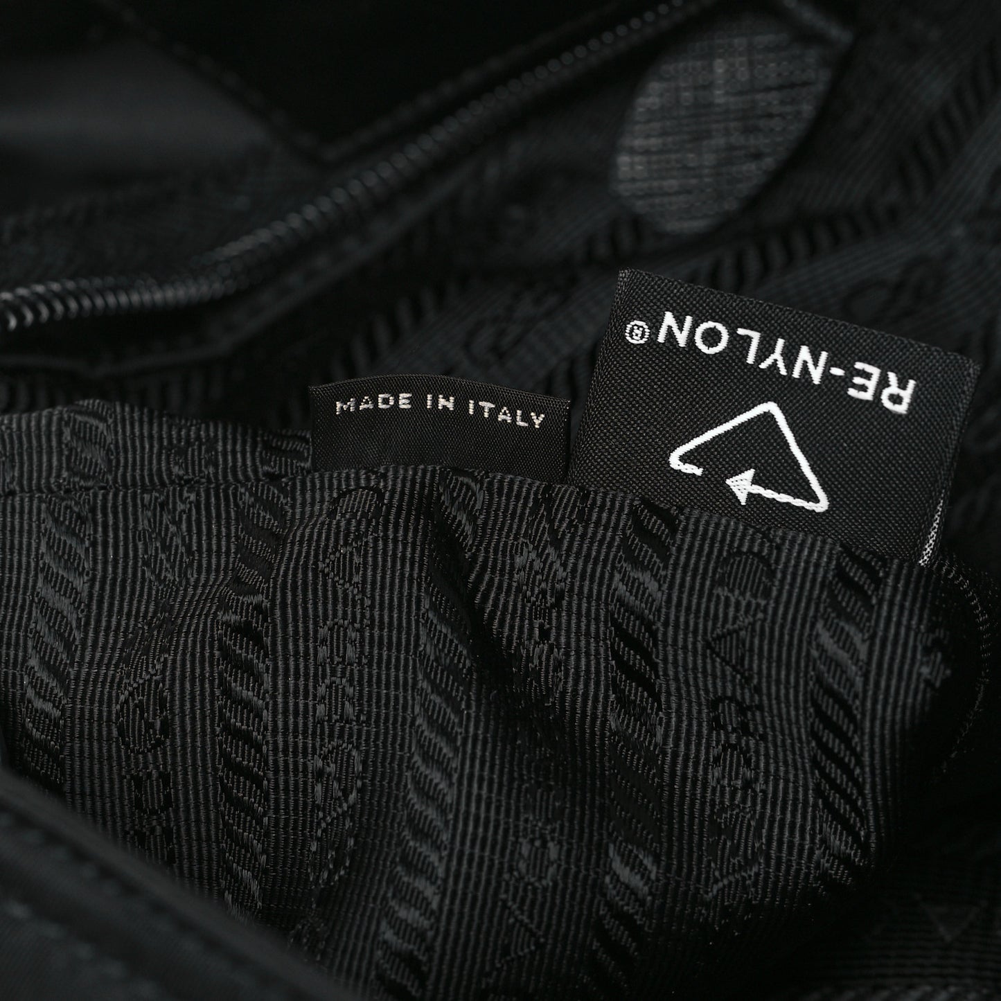 Tessuto Nylon Saffiano Shopping Tote Black