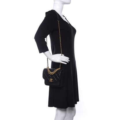 Chanel Calfskin Caviar Quilted Mini Chain Handle Flap Black 2 of 10