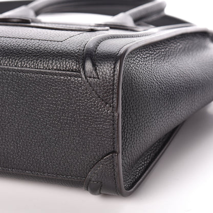 Celine Drummed Calfskin Nano Luggage Black 9 of 11