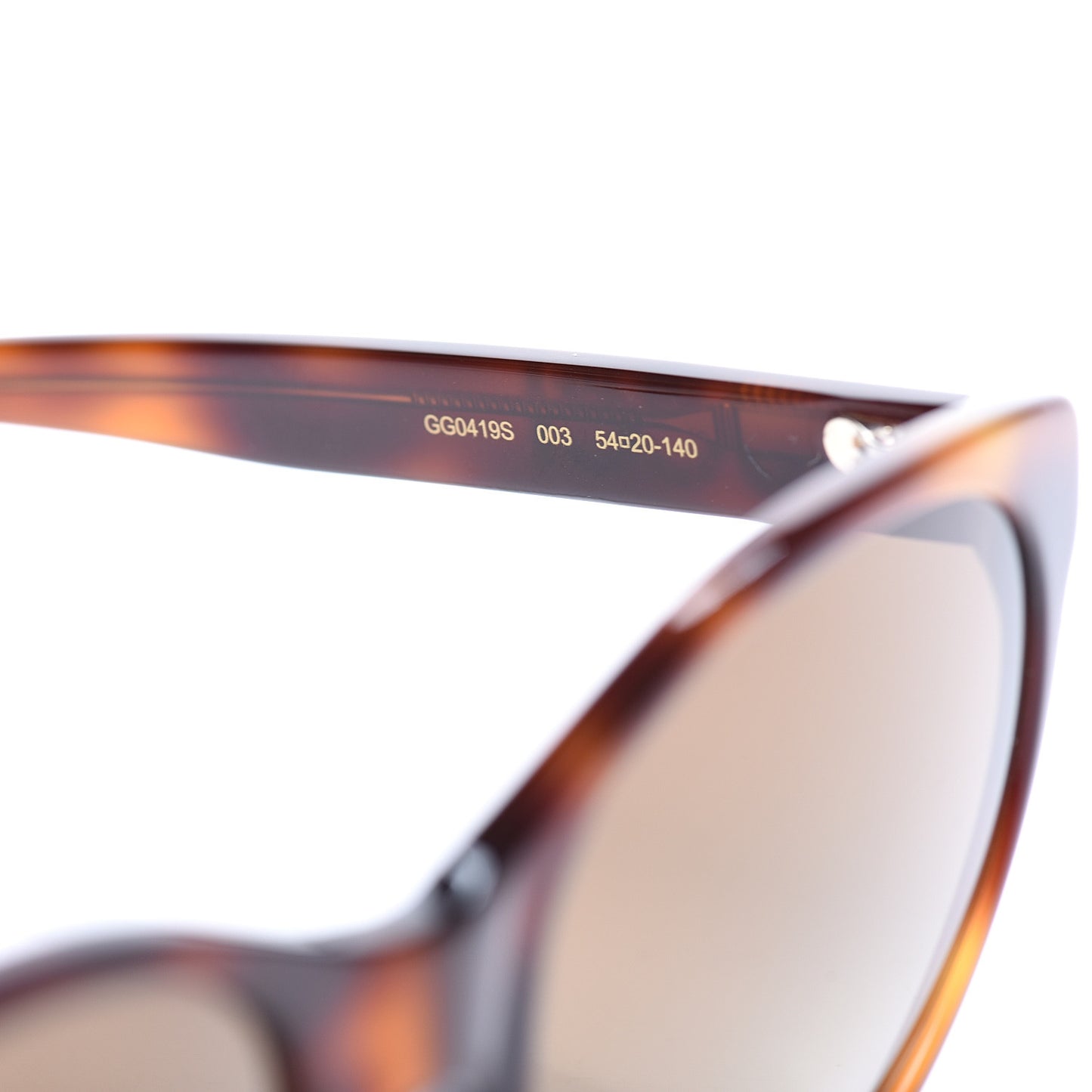 Round Frame Crystal Sunglasses GG 0419S Tortoise