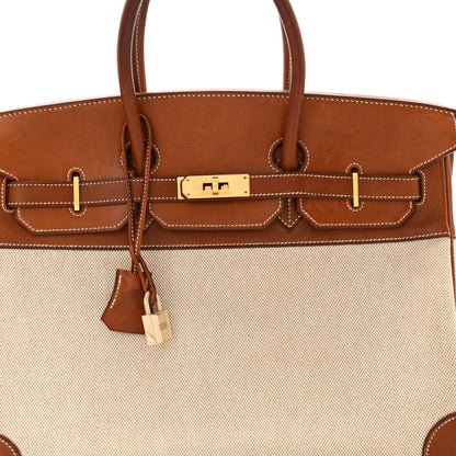 Hermes Toile Barenia Birkin 35 Fauve 8 of 19