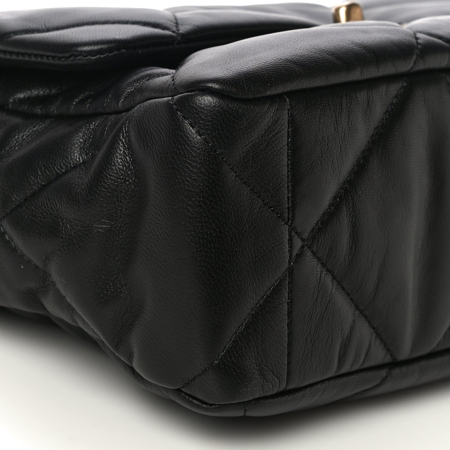 Goatskin Quilted Large Chanel 19 Flap Black