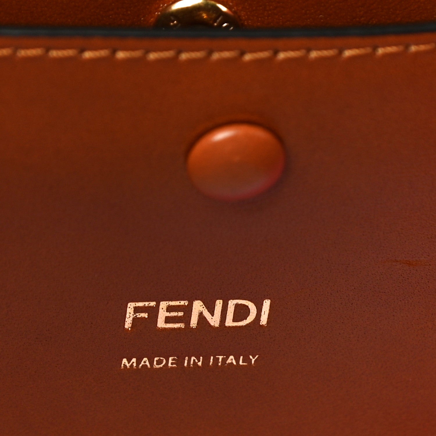 Fendi Canvas Cuoio Agata FF Ajour Embroidered Baguette Ciclamino Cuoio 6 of 9
