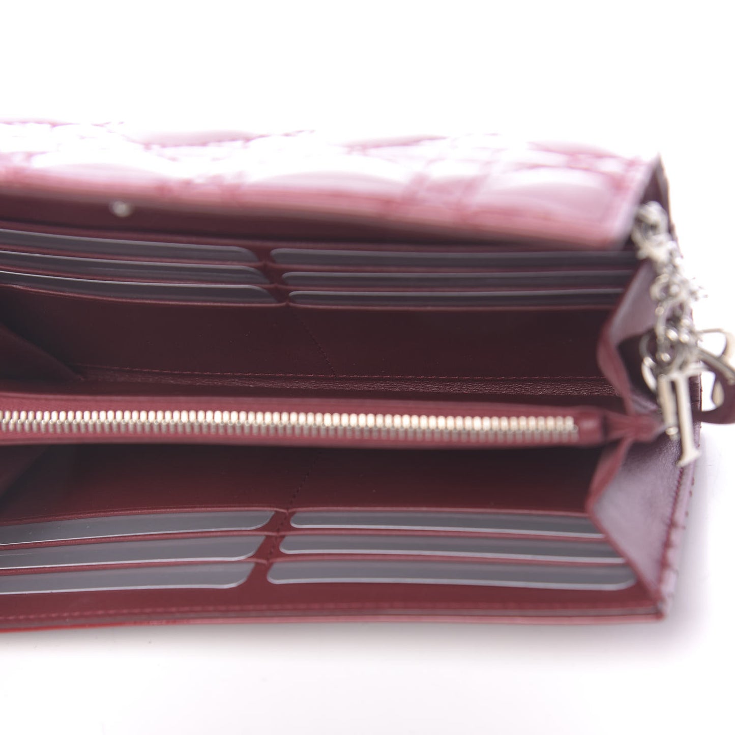 Patent Cannage Lady Dior Rendezvous Wallet On Chain Red