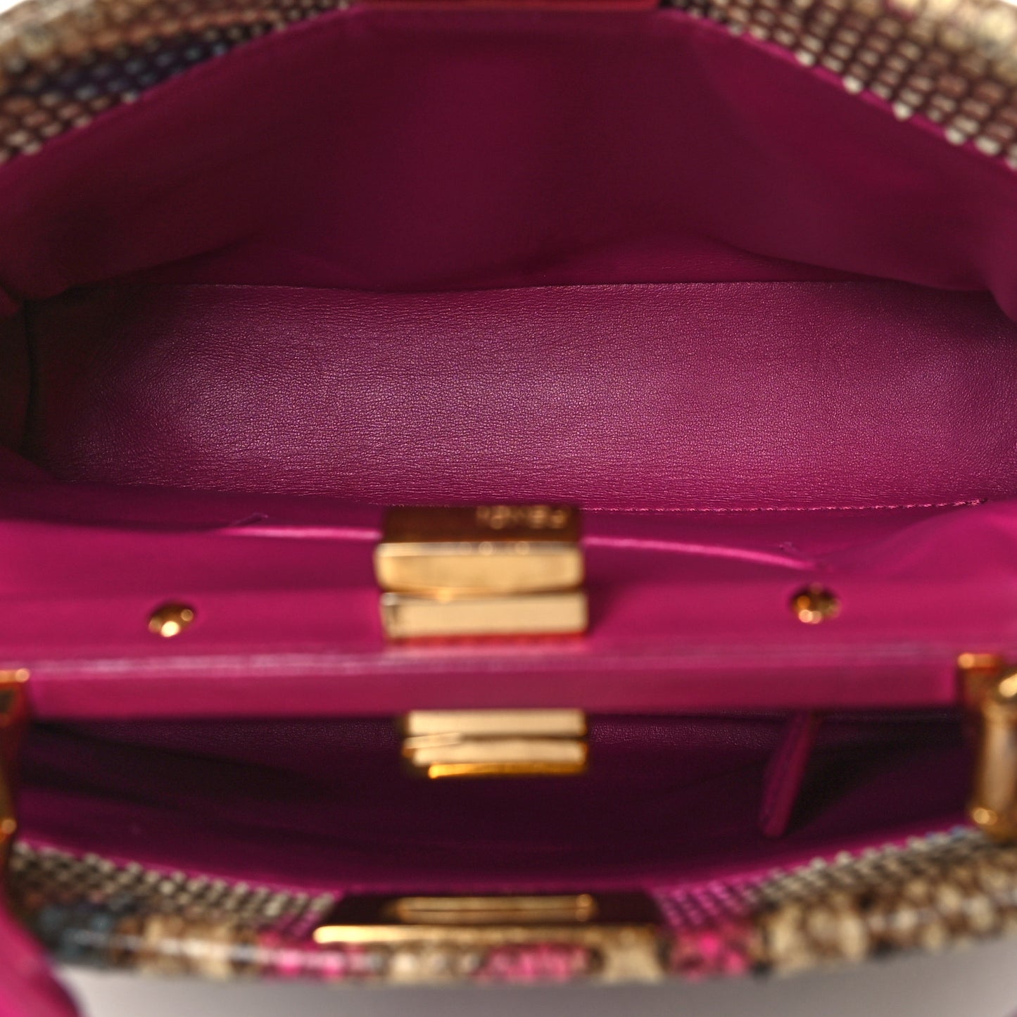 Snakeskin Mini Peekaboo Iconic Satchel Daisy Roccia Magenta