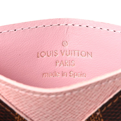 Louis Vuitton Damier Ebene Caissa Card Holder Rose Ballerine 6 of 7