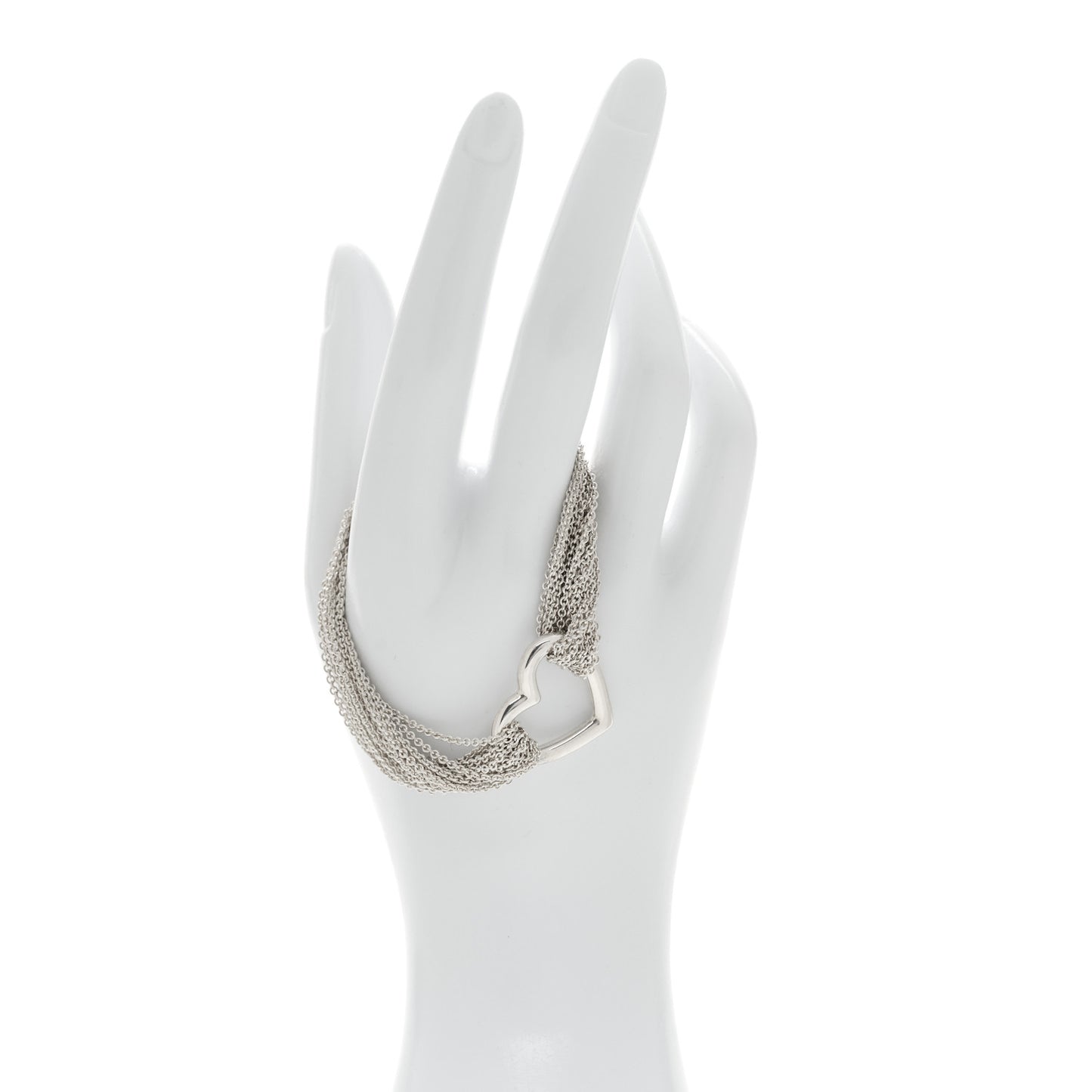 Sterling Silver Heart Mesh Bracelet