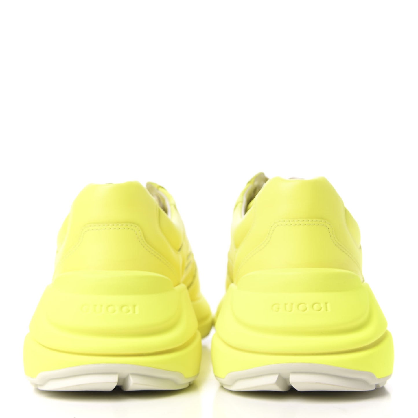 Calfskin Mens Rhyton Sneakers 9 Yellow Fluo