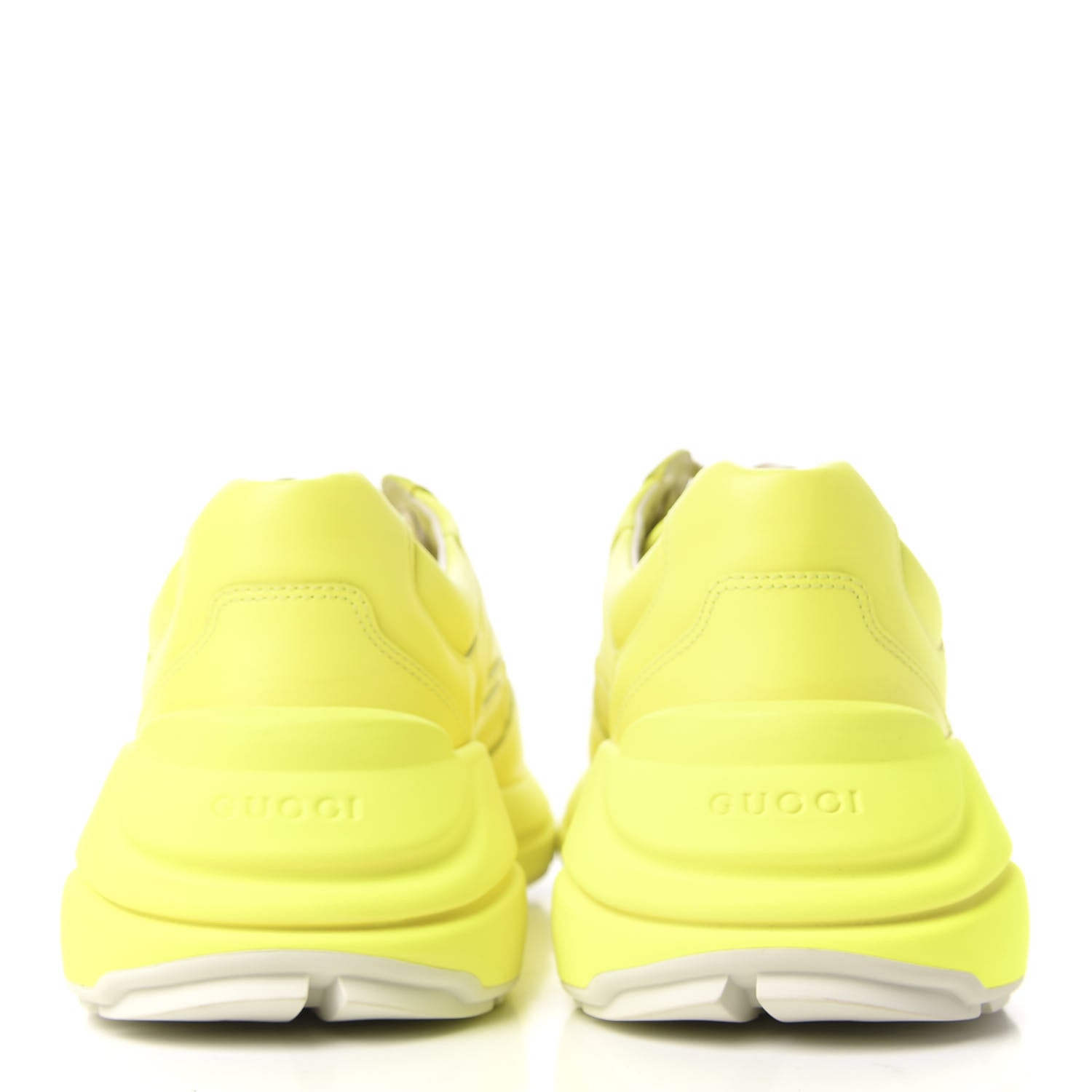 Gucci Calfskin Mens Rhyton Sneakers 9 Yellow Fluo 6 of 11