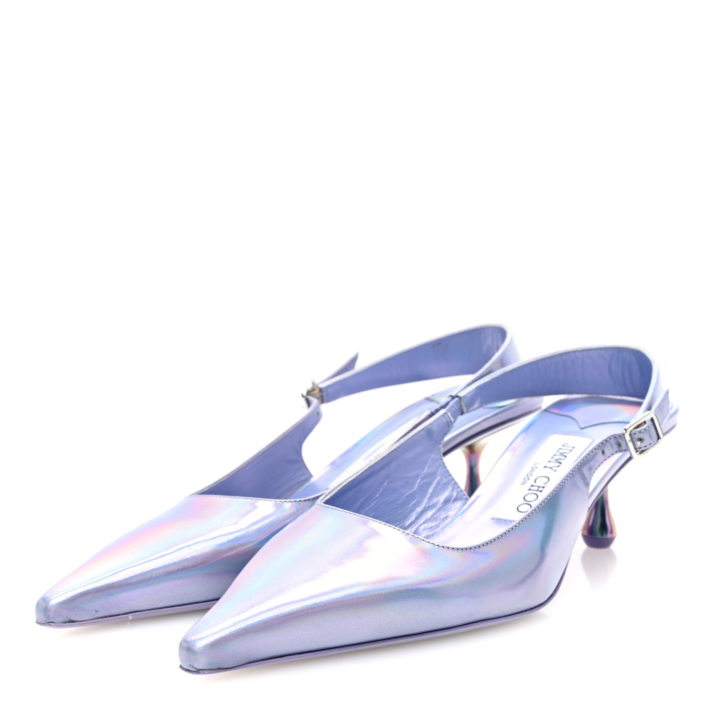 Metallic Patent Amel 50 Slingback Pumps 37 Purple