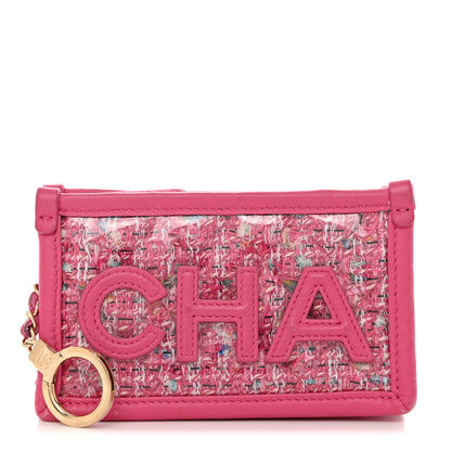 Chanel Tweed PVC Lambskin Key Pouch Pink 1 of 9