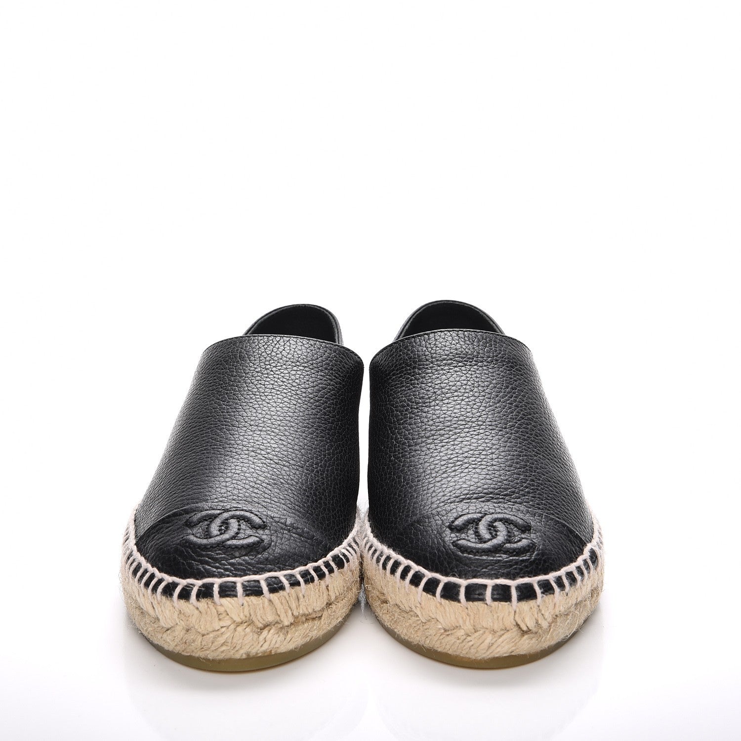 Chanel Grained Calfskin CC Espadrilles 35 Black 2 of 9