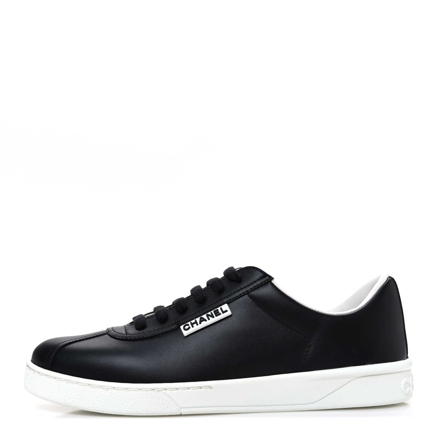 Chanel Calfskin CC Womens Sneakers 38 Black 1 of 10