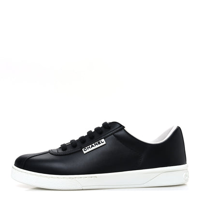 Chanel Calfskin CC Womens Sneakers 38 Black 1 of 10