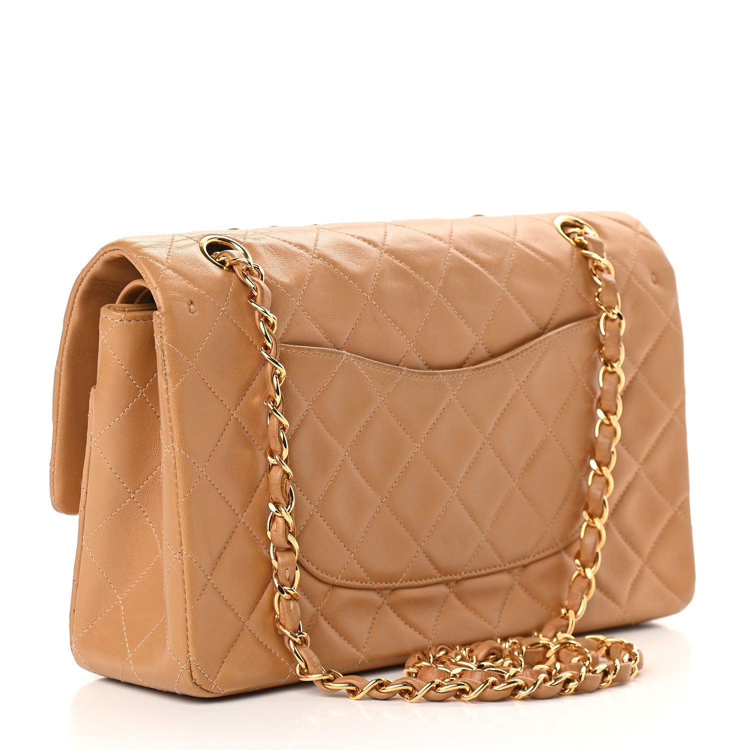 Chanel Lambskin Quilted Medium Double Flap Beige 2 of 9
