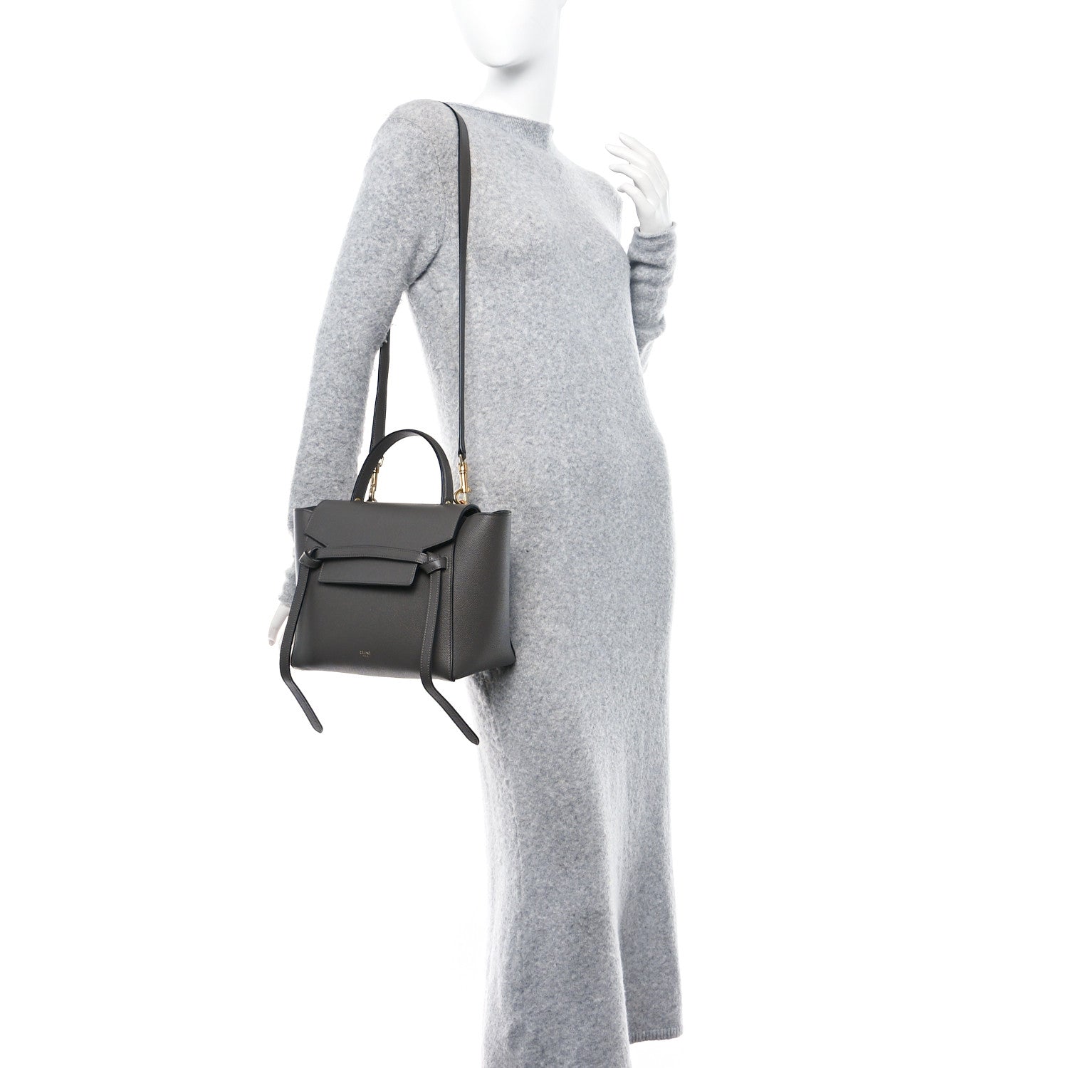 Celine Grained Calfskin Micro Belt Bag Grey 3 of 10