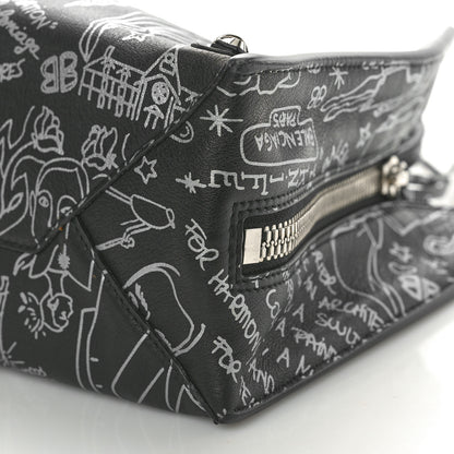 Balenciaga Agneau Graffiti Papier A6 Zip Around Tote Black White 10 of 10