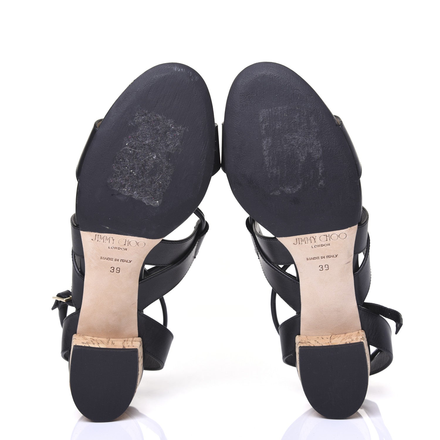Jimmy Choo Calfskin Margo Ghillie Laced Sandals 39 Black 5 of 8