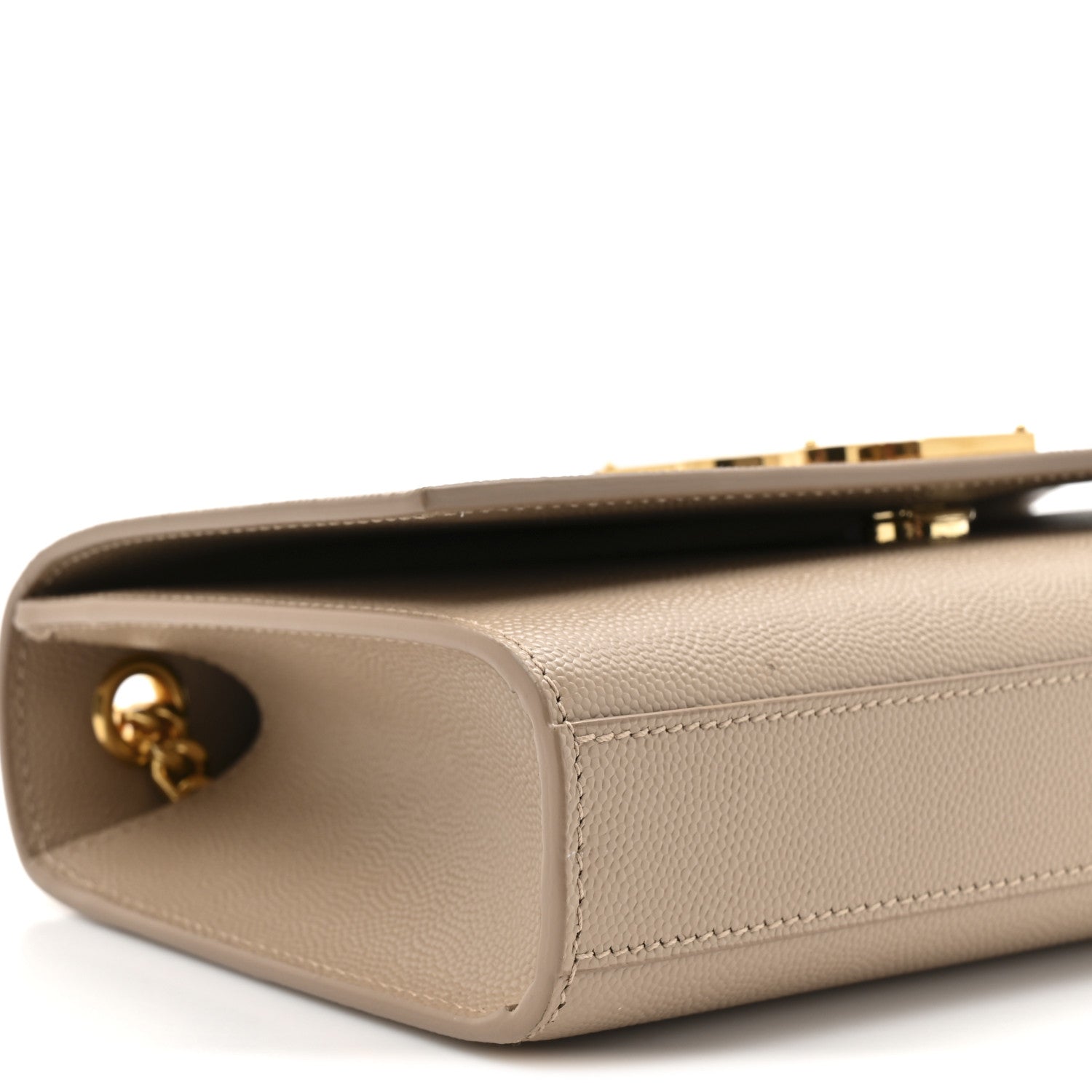 Saint Laurent Grain De Poudre Small Monogram Kate Satchel Dark Beige 10 of 13