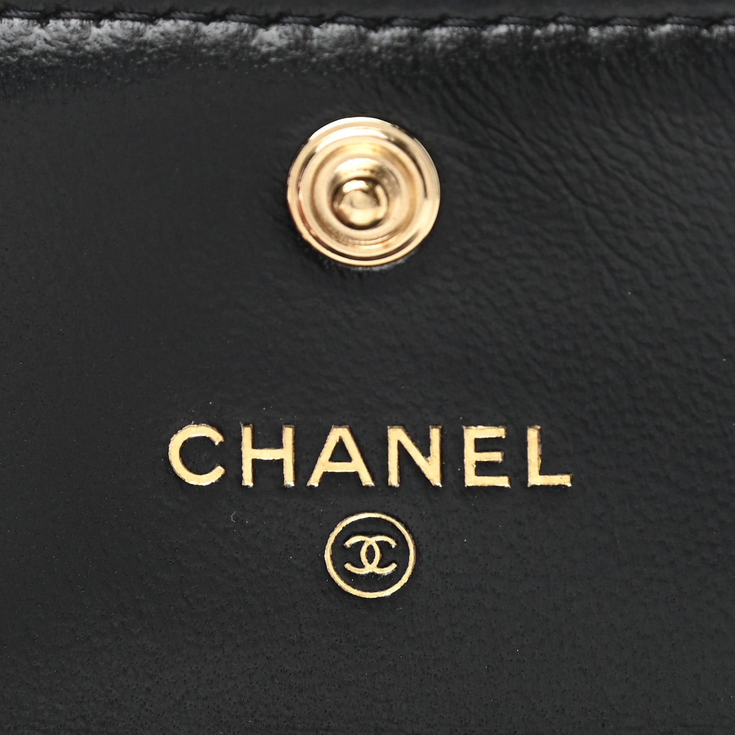 Lambskin Quilted Flap Card Holder Wallet Black