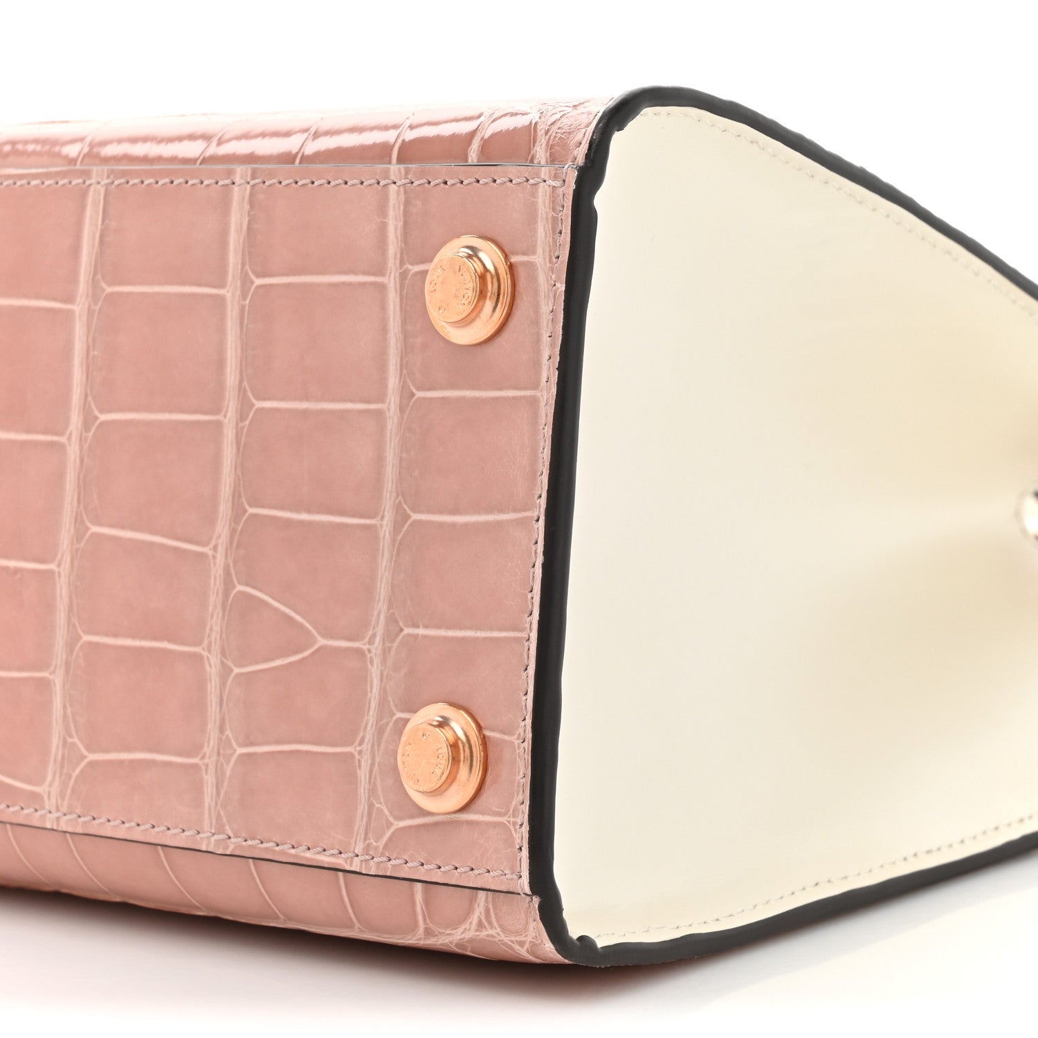 Louis Vuitton Alligator Goatskin City Steamer PM Sienna Nude White 9 of 15