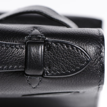 Hermes Chevre Mysore Kelly Pochette Clutch Black 17 of 21